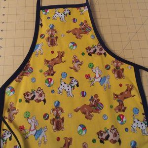 New Puppies playing home sewn kids apron